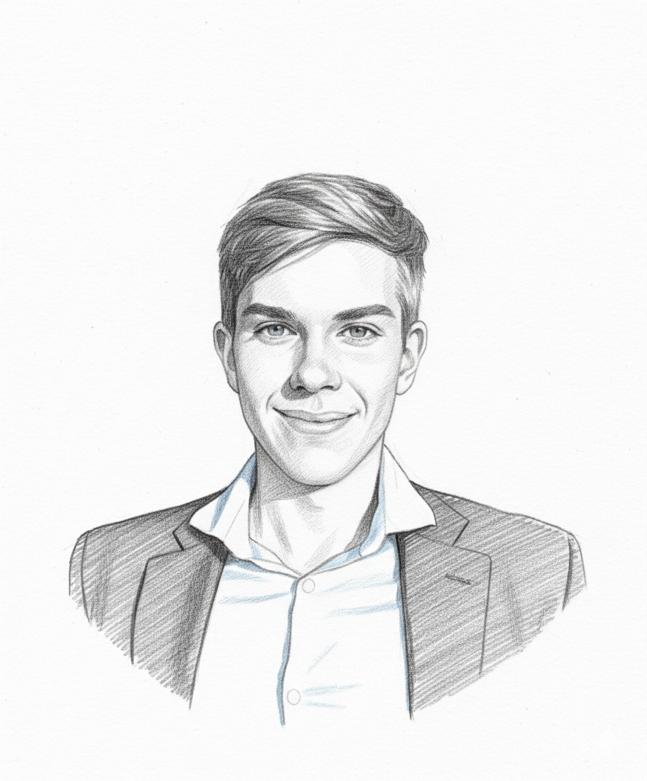 Retrato a lápiz de Alex Figura