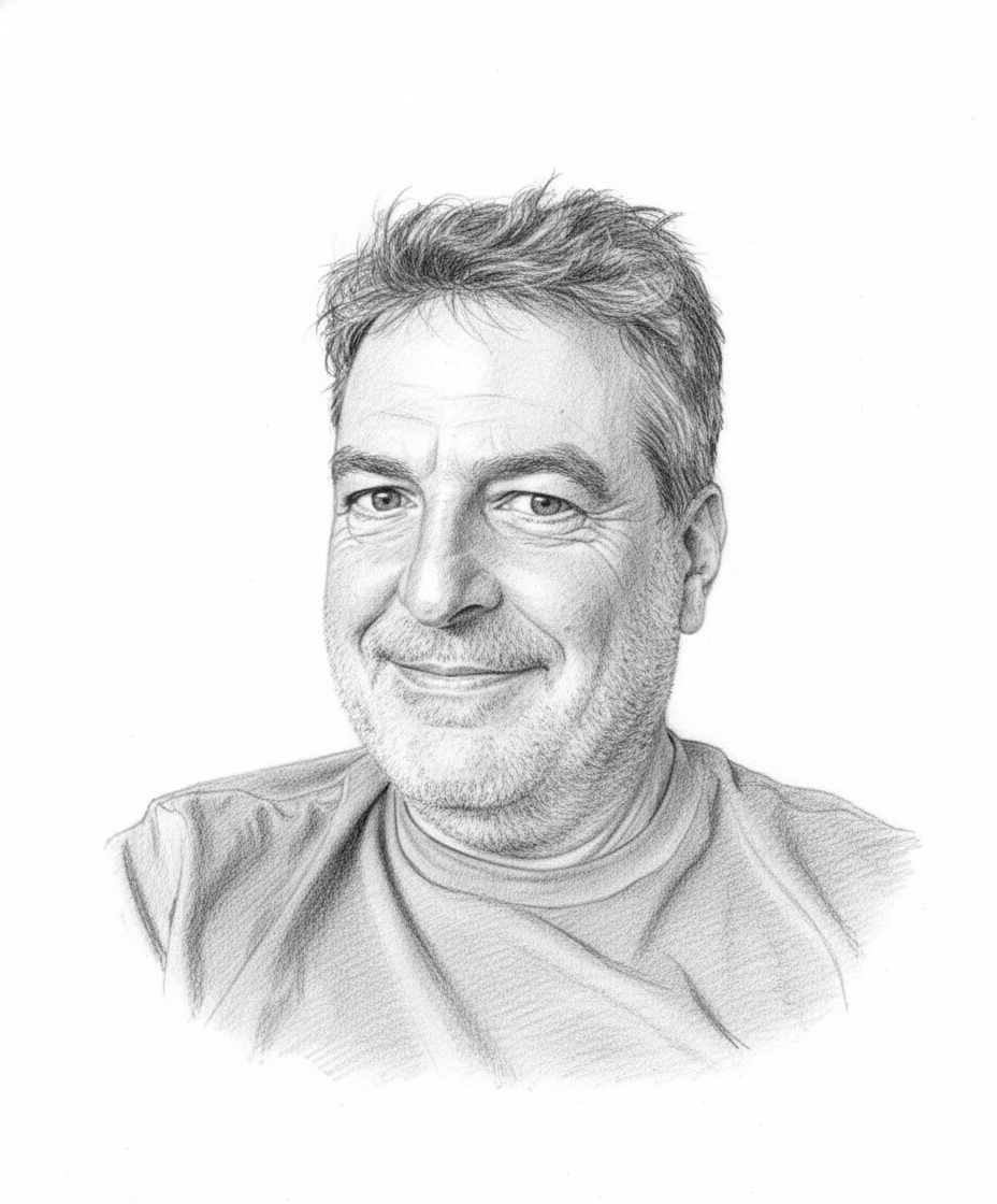 Retrato a lápiz de Barak Cohen