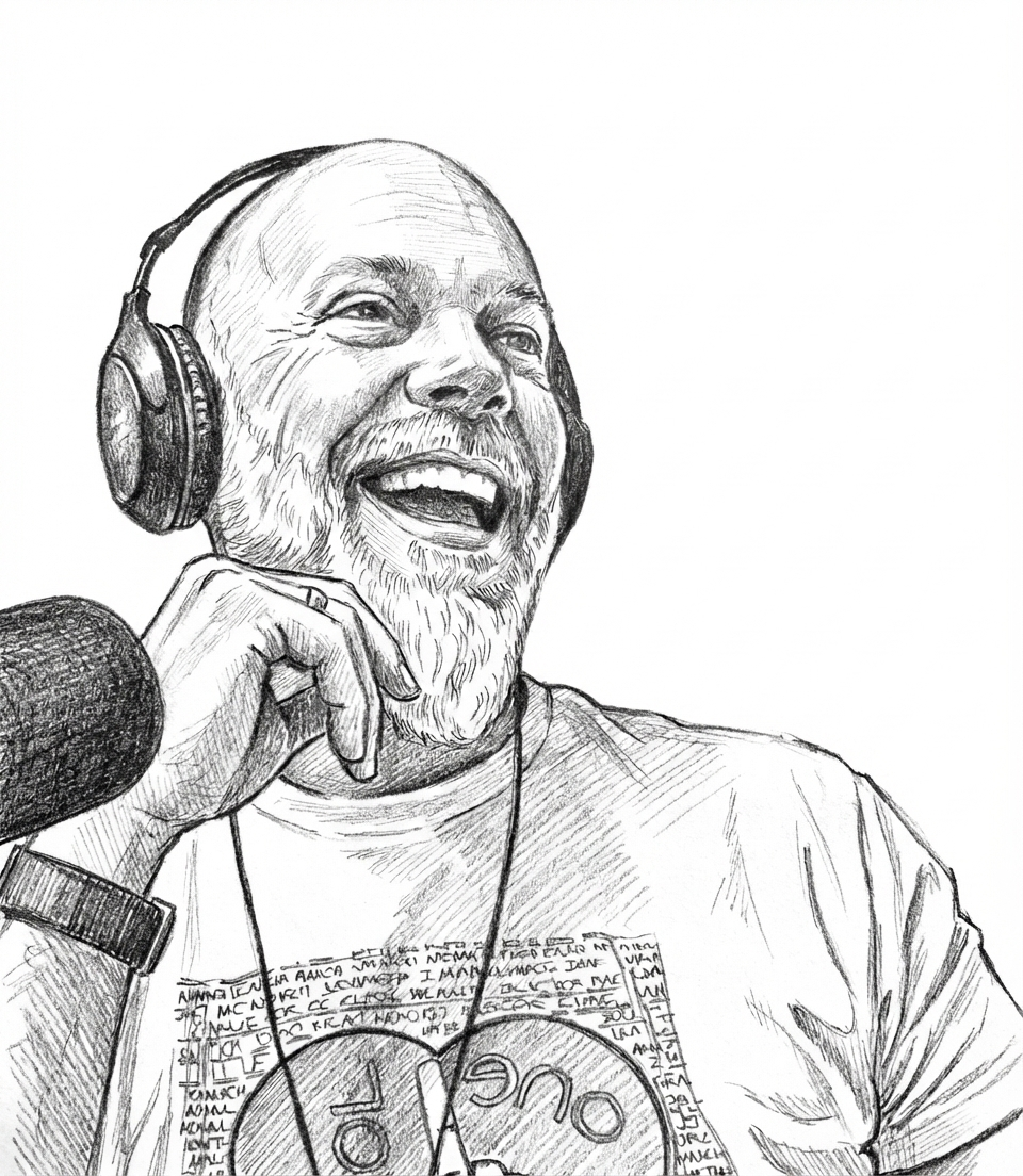 Retrato a lápiz de Mark Stiles